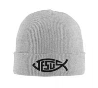 Jesus Fish Ichthys Symbol Hat Autumn Winter Beanie Warm Christian Religion Cap Unisex Acrylic Knitted Caps