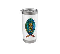 Jesus Fish Symbol Ichthys Christian Stainless Steel Insulated Tumbler