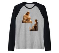 Jesus Forming Birds from Clay Biblical Childhood Miracle Raglan Baseball Tee