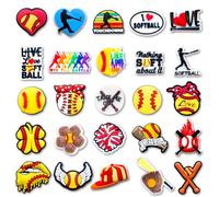 Jesus Gamed Music Baseball Softball Puerto Rico Teeth Alphabet Shoe Charms for Croc Clog Sandals Bracelets Decoration, S, Polyvinyl Chloride, No Gemstone