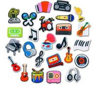 Jesus Gamed Music Baseball Softball Puerto Rico Teeth Alphabet Shoe Charms for Croc Clog Sandals Bracelets Decoration, Music, S