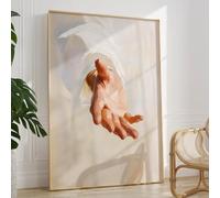 Jesus Give Me Your Hand Canvas Jesus Wall Art God Hand Painting Jesus Christian Poster Bible Verse Pictures Wall Decor Religious Canvas Prints Abstract Jesus Artwork for Living Room 16x24inch No Frame