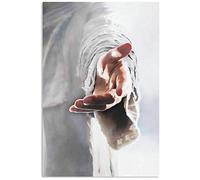 Jesus Give Me Your Hand Satin Metal Sign Wall Decor 12 x8