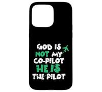 Jesus God is The Pilot Aviation Christian Faith Case for iPhone 15 Pro Max