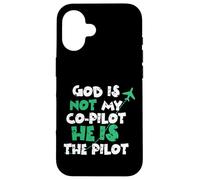 Jesus God is The Pilot Aviation Christian Faith Case for iPhone 16