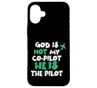 Jesus God is The Pilot Aviation Christian Faith Case for iPhone 16 Plus
