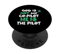 Jesus God is The Pilot Aviation Christian Faith PopSockets Adhesive PopGrip
