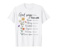 Jesus God Says You are Unique Strong Beautiful Forgiven T-Shirt
