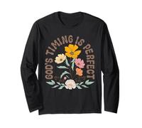 Jesus Gods Timing is Perfect Christian Faith Bible Verse Long Sleeve T-Shirt