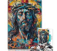 Jesus Graffiti Jigsaw Puzzles for Adults Teenagers Jigsaws Puzzle,family Fun Games Is Ideal As A Gift for The Whole Family 50x75cm