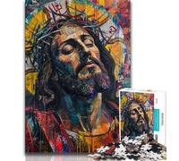 Jesus Graffiti Jigsaw Puzzles for Teenagers 1000 Jigsaws,Family Game Stress Reliever Difficult Challenge Gifts for Friends And Family 38x26cm