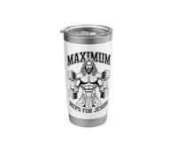 Jesus Gym Christian Bodybuilder Maximum Reps Strength Stainless Steel Insulated Tumbler