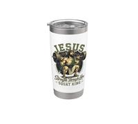 Jesus Gym Faith Workout Strength Through Him Squat King Stainless Steel Insulated Tumbler