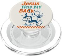 Jesus Has My Back Cross Christian Retro Graphic PopSockets PopGrip for MagSafe