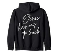 Jesus Has My Back Rooted In Christ God Christian Faith Zip Hoodie
