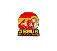 Jesus Has Your Back, Christian Humor Enamel Pin, Christian Faith Badge Brooch, Jesus Meme Brooch, Religious Motivational Lapel Badges, Spiritual Protection Gift For Christian Devotee Jesus Lover God