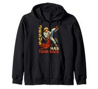Jesus Has Your Back Faith Lord God Christian Men Women Kids Zip Hoodie