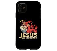 Jesus Has Your Back - Jesus Defeating the Devil Case for iPhone 11