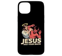 Jesus Has Your Back - Jesus Defeating the Devil Case for iPhone 15 Plus