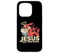Jesus Has Your Back - Jesus Defeating the Devil Case for iPhone 15 Pro