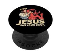 Jesus Has Your Back - Jesus Defeating the Devil PopSockets Adhesive PopGrip