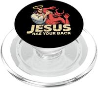 Jesus Has Your Back - Jesus Defeating the Devil PopSockets PopGrip for MagSafe