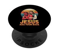 Jesus Has Your Back Retro Christian Faith PopSockets Adhesive PopGrip