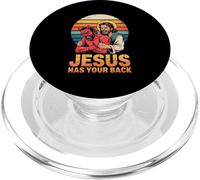 Jesus Has Your Back Retro Christian Faith PopSockets PopGrip for MagSafe