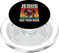 Jesus Has Your Back Retro Christian Faith PopSockets PopGrip for MagSafe
