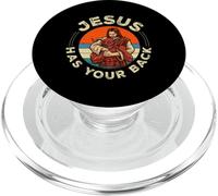 Jesus Has Your Back Retro Christian Faith PopSockets PopGrip for MagSafe