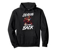 Jesus Has Your Back Retro Christian Faith Pullover Hoodie