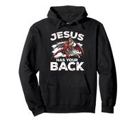 Jesus Has Your Back Retro Christian Faith Pullover Hoodie