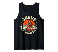Jesus Has Your Back Retro Christian Faith Tank Top