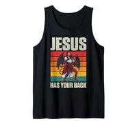 Jesus Has Your Back Retro Christian Faith Tank Top