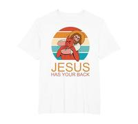 Jesus has Your Back T-Shirt, Men's Big and Tall, White, 4X Tall