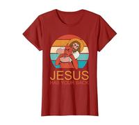 Jesus has Your Back T-Shirt, Women, Cranberry Red, Medium