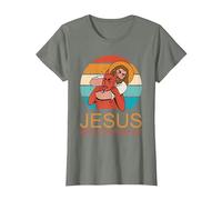 Jesus has Your Back T-Shirt, Women, Olive Heather, Medium