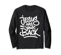 Jesus Has Your Back - Vintage Graffiti Christian Faith Long Sleeve T-Shirt