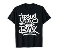 Jesus Has Your Back - Vintage Graffiti Christian Faith T-Shirt