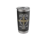 Jesus He is Risen Christian Resurrected Savior Faith Easter Stainless Steel Insulated Tumbler