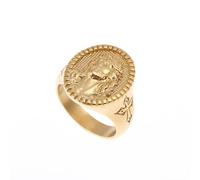 Jesus Head Ring for Men Gold Christ Jesus Cross Ring Rock Fashion Catholic Head God Jewellery for Men, Stainless Steel, No Gemstone