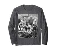 Jesus Healing The Sick Gustave Dore Religious Biblical Art Long Sleeve T-Shirt, Adult Unisex, Dark Heather Grey, M