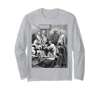 Jesus Healing The Sick Gustave Dore Religious Biblical Art Long Sleeve T-Shirt, Adult Unisex, Heather Grey, M