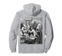 Jesus Healing the Sick Gustave Dore Religious Biblical Art Pullover Hoodie, Adult Unisex, Heather Grey, M