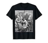 Jesus Healing The Sick Gustave Dore Religious Biblical Art T-Shirt, Men, Black, 6XL