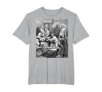 Jesus Healing The Sick Gustave Dore Religious Biblical Art T-Shirt, Men's Big and Tall, Heather Grey, 6X Tall