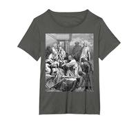 Jesus Healing the Sick Gustave Dore Religious Biblical Art T-Shirt, Women's Plus, Asphalt Grey, 2X