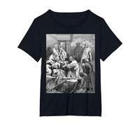 Jesus Healing The Sick Gustave Dore Religious Biblical Art T-Shirt, Women's Plus, Black, 6X