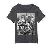 Jesus Healing the Sick Gustave Dore Religious Biblical Art T-Shirt, Women's Plus, Dark Heather Grey, 1X
