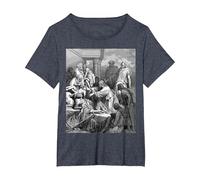 Jesus Healing the Sick Gustave Dore Religious Biblical Art T-Shirt, Women's Plus, Heather Blue, 1X